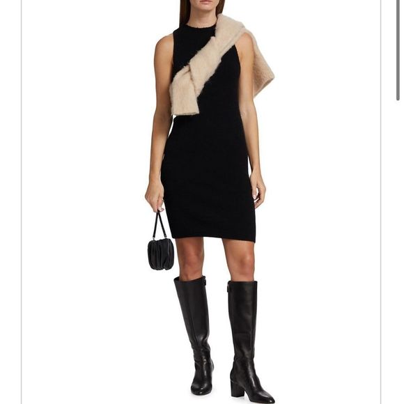 VinceSleeveless Knit Sweaterdress black New